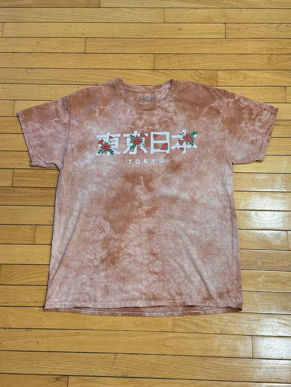 Popular Poison Tokyo Kanji Rose Graphic Tie Dye T-Shirt